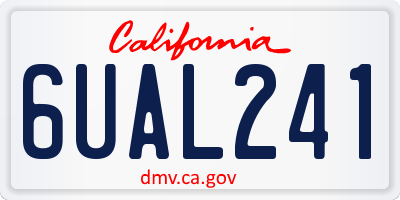 CA license plate 6UAL241