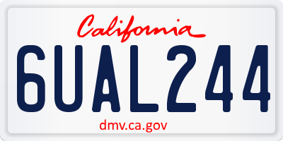CA license plate 6UAL244