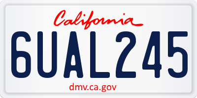 CA license plate 6UAL245