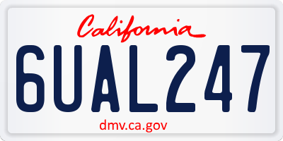CA license plate 6UAL247