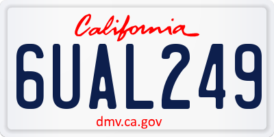 CA license plate 6UAL249