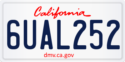 CA license plate 6UAL252