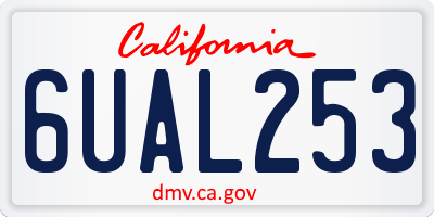 CA license plate 6UAL253