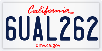 CA license plate 6UAL262