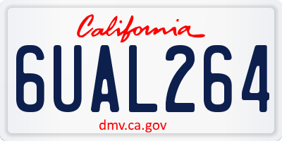 CA license plate 6UAL264