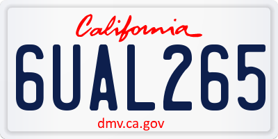 CA license plate 6UAL265