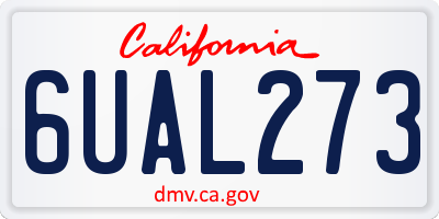 CA license plate 6UAL273