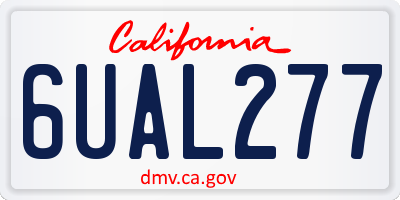 CA license plate 6UAL277