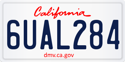 CA license plate 6UAL284