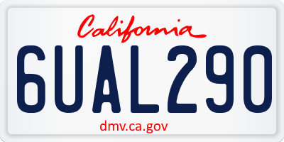 CA license plate 6UAL290