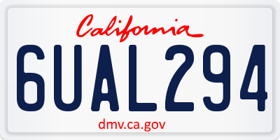 CA license plate 6UAL294