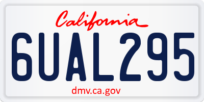 CA license plate 6UAL295