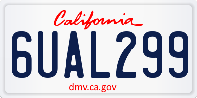 CA license plate 6UAL299