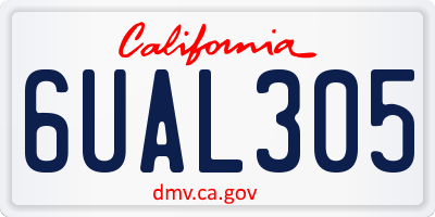CA license plate 6UAL305