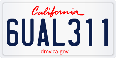 CA license plate 6UAL311