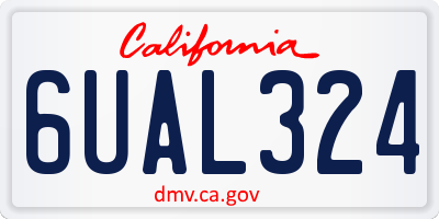 CA license plate 6UAL324