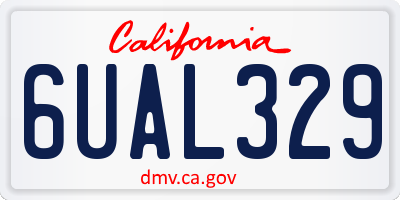 CA license plate 6UAL329