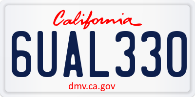 CA license plate 6UAL330