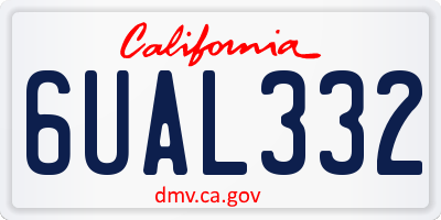 CA license plate 6UAL332