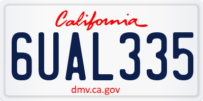 CA license plate 6UAL335