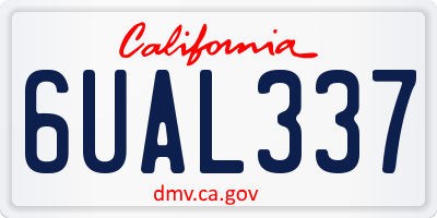 CA license plate 6UAL337