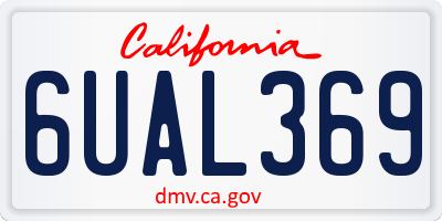 CA license plate 6UAL369