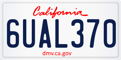 CA license plate 6UAL370