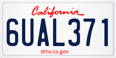CA license plate 6UAL371