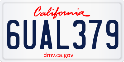 CA license plate 6UAL379