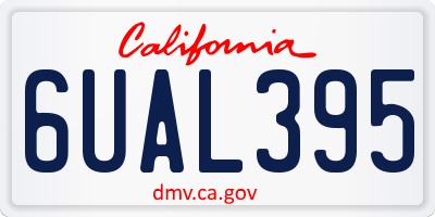 CA license plate 6UAL395