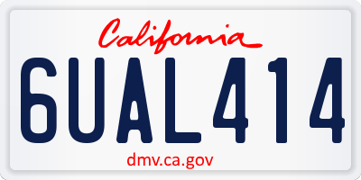 CA license plate 6UAL414