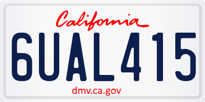 CA license plate 6UAL415