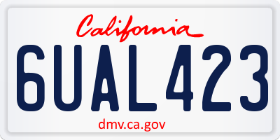 CA license plate 6UAL423