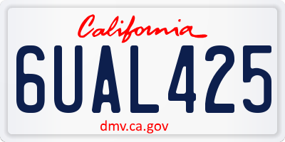 CA license plate 6UAL425