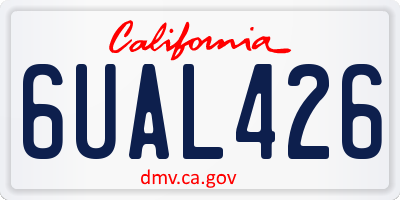 CA license plate 6UAL426