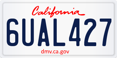 CA license plate 6UAL427