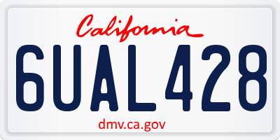 CA license plate 6UAL428