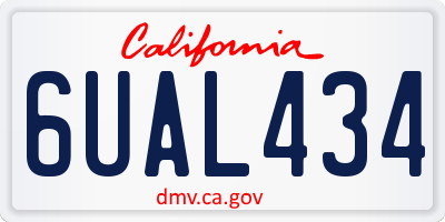CA license plate 6UAL434