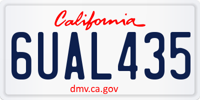 CA license plate 6UAL435