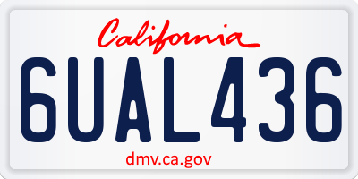CA license plate 6UAL436
