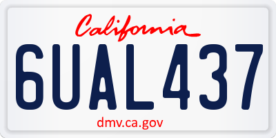 CA license plate 6UAL437
