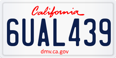 CA license plate 6UAL439