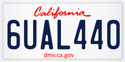 CA license plate 6UAL440