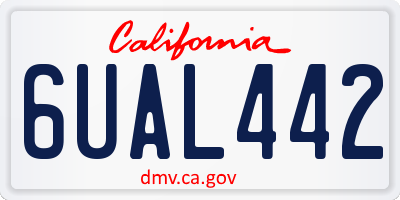 CA license plate 6UAL442