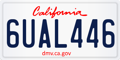 CA license plate 6UAL446