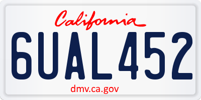 CA license plate 6UAL452