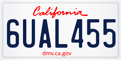 CA license plate 6UAL455