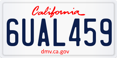 CA license plate 6UAL459