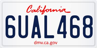 CA license plate 6UAL468