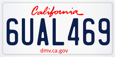 CA license plate 6UAL469